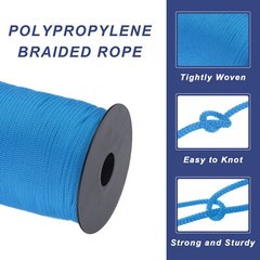 1/8 Inch Polypropylene Rope Braided Ropes 328ft Nylon Rope Navy Blue