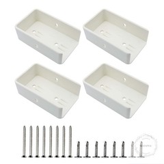 2″ x 3.5″ Vinyl Fence Brackets, Slotted Handrail Bracket Kit with Screws for