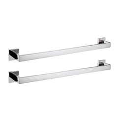 Lanc Bath Towel Bars Chrome Polished 2 Pack 24-Inch Bathroom Towel Rail Square