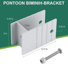 Extra Tall Pontoon Bimini H-Bracket for Boats 1-1/4″ Square Silver