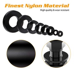 500Pcs Nylon Flat Washer Assortment Set, Washers Metric Sealing 500black