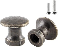 Uenhoy 12 Pcs Mini Cabinet Knobs 1/2 Inch (12mm) Dia Bronze Drawer