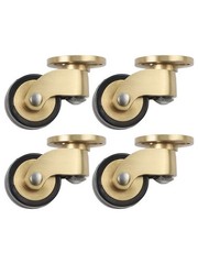 4pcs 360 Degree Brass Casters Furniture Silent Bearing Wheels
