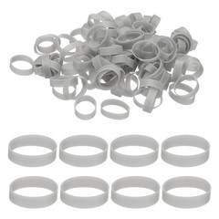 250Pcs Silicone Cable Ties, 15mm Silicone Rubber Bands, Light Gray(25x5x0.6mm)