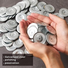 1.5 Inch Perforated Insulation Pins Self Locking Washers Flat inches