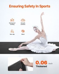 Dance Floor, 6.6′ x 3′ Portable Yoga Mat with Organizer Bag, 1.5 mm Thick Workou