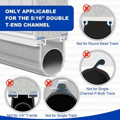 DGSL Garage Door Seals Bottom Rubber，Weather Stripping Sealing 16 Ft, Gray