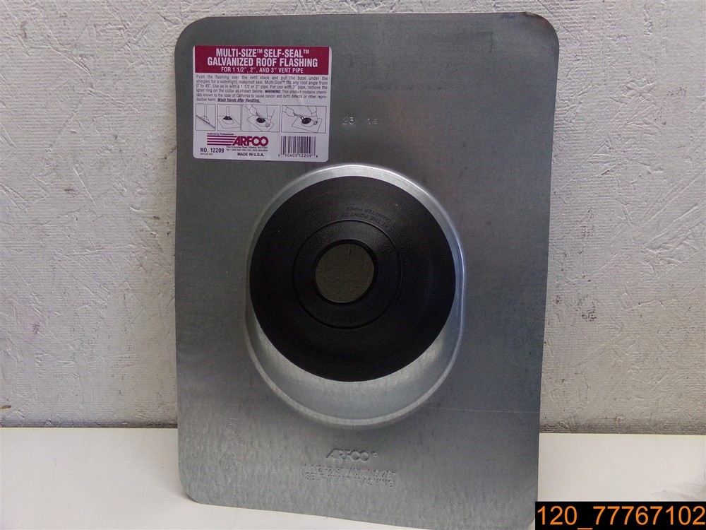 Qty=12, 1.5 In. to 2 In. to 3 In. Galvanized Self-Seal Roof Flashings 12209