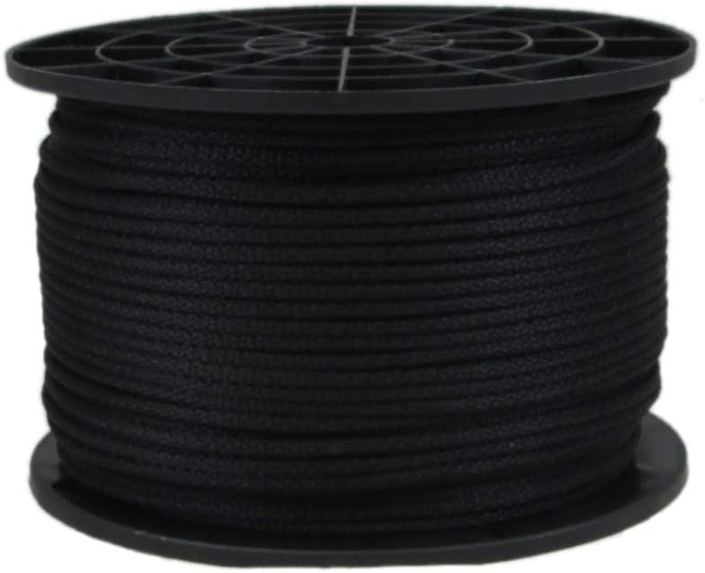 1/8 inch Black Dacron Polyester Cord – 500 Foot Spool | Solid Braid –
