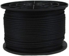 1/8 inch Black Dacron Polyester Cord – 500 Foot Spool | Solid Braid –