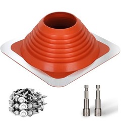 Metal Roof Pipe Flashing Boot 6″-11″ OD, High Temp Silicone, Hex Socket & Screws