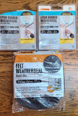 Lot Of 3: FROST KING EPDM RUBBER WEATHERSEAL 3/8” x 17′ WHITE + 1+1/4inch