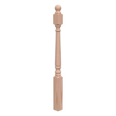 Stair Parts 4010 48 In. X 3 In. Unfinished Red Oak Ball Top Starting Newel Post