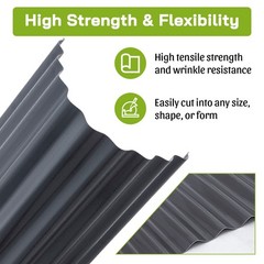 25 PCS Roof Panels Plastic Hardware Roofing Sheets Wall Panels Gray