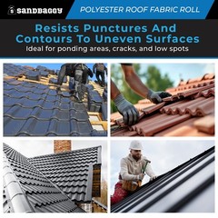 Contouring Polyester Roof Reinforcement Fabric (12” x 81 ft Roll) – Sandbaggy