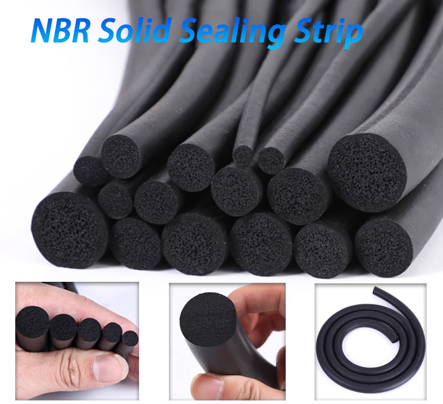 NBR Nitrile Rubber Solid Sealing Strip Rod Oil-Resistance Round Bar Ø2mm-30mm
