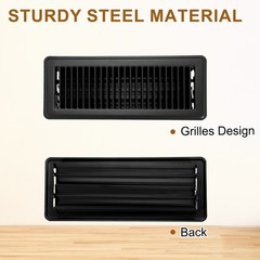 6 Pcs 4×12 Inch Black Floor Fan Cover for Walkable Air Logs