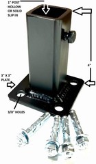Rusty Iron Stair Posts Railing Base Anvil 4″ Rail Post Repair 4 Inch, Black