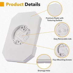 2 Pack Vinyl Siding Mounting Blocks, 8141DBL Outdoor Light Mounting Block wit…