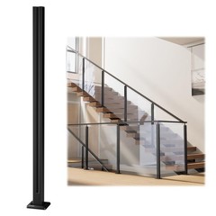 [Patent] 1Pack 36″x2″x2″ Black Glass Railing Post Level/Stair Middle & End Post