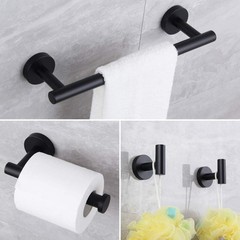 Kimzcn Matte Black Bathroom Accessories Kit 4-Pieces Bathroom Hardware Set Sus
