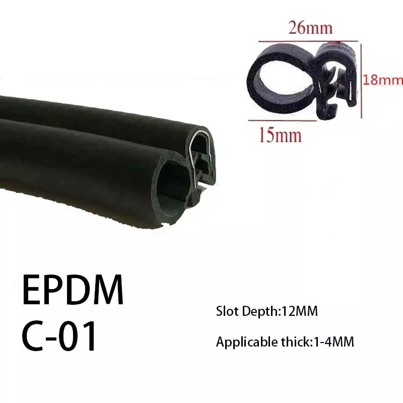 EPDM Rubber U-Shape Edge Trim Sealing Strip Car Door Guard Seal Edging Protector