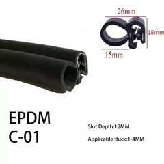 EPDM Rubber U-Shape Edge Trim Sealing Strip Car Door Guard Seal Edging Protector