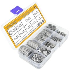 Sutemribor 304 Stainless Steel Flat M2 M2.5 M3 M4 M5 M6 M8 M10 M12, Silver