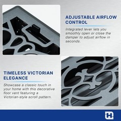 [8 Pack] Fits 4×10 and 10×4 Duct Opening | Decorative Floor Register with Vic…