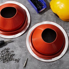 2PC Silicone Roof Pipe Flashing Boot Kit 5-9in High Temp Metal Roof Vent
