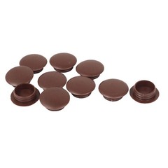 10pack Brown Plastic Press On Cap Screw Cover for 16.5mm Dia Hole
