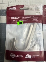 2-piece National Hardware N337-904 Reed Multipurpose Hook Satin Nickel