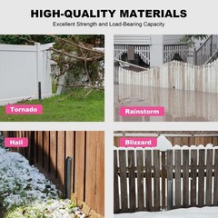 IRONBABE Fence Post Repair Kit Quick Fix Broken/Leaning 4×4/6×6 Wood Posts w…