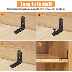 1.5″ L-Shaped Bracket Corner Brace Stainless Steel Bracket Right Angle+Screw Lot