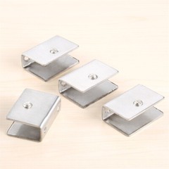Stainless Steel Square Clamps Holders Brackets Clip For Glass Shelves 3 Size
