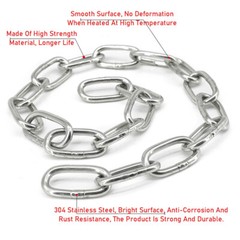 304 Stainless Steel Short/Long Link Chain Iron Chain 1.2/1.5/2/3/4/5/6/8/10/12mm