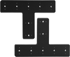 T Post Bracket 2PCS, T Flat Mending Plate for Wood 4X4,6X6 Lumber, Black Powder