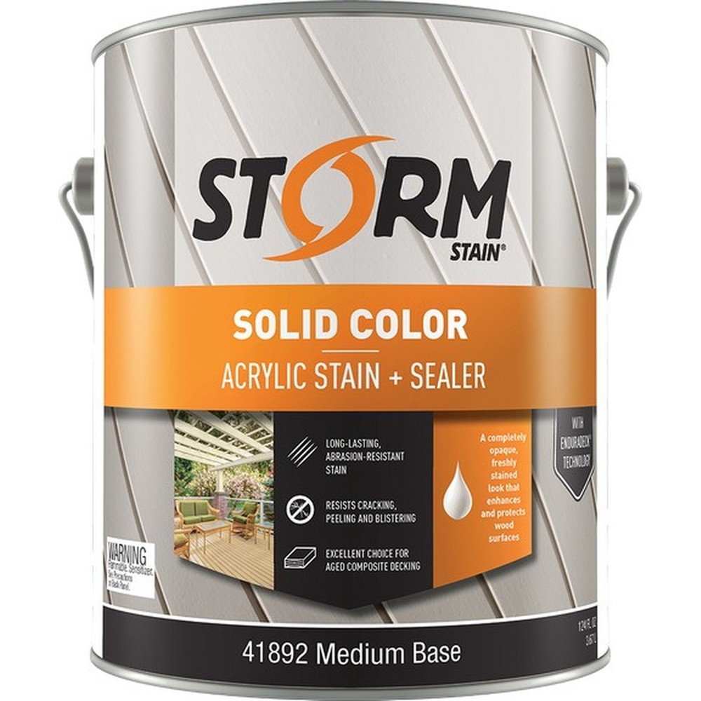Storm 41892-1 1gal Solid Color Acrylic Stain & Sealer Medium Base 100 VOC-1PK