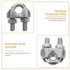 20 Pcs Cable Jacket Set Wire Rope Clip Clamp Steel Clips Small Clamps