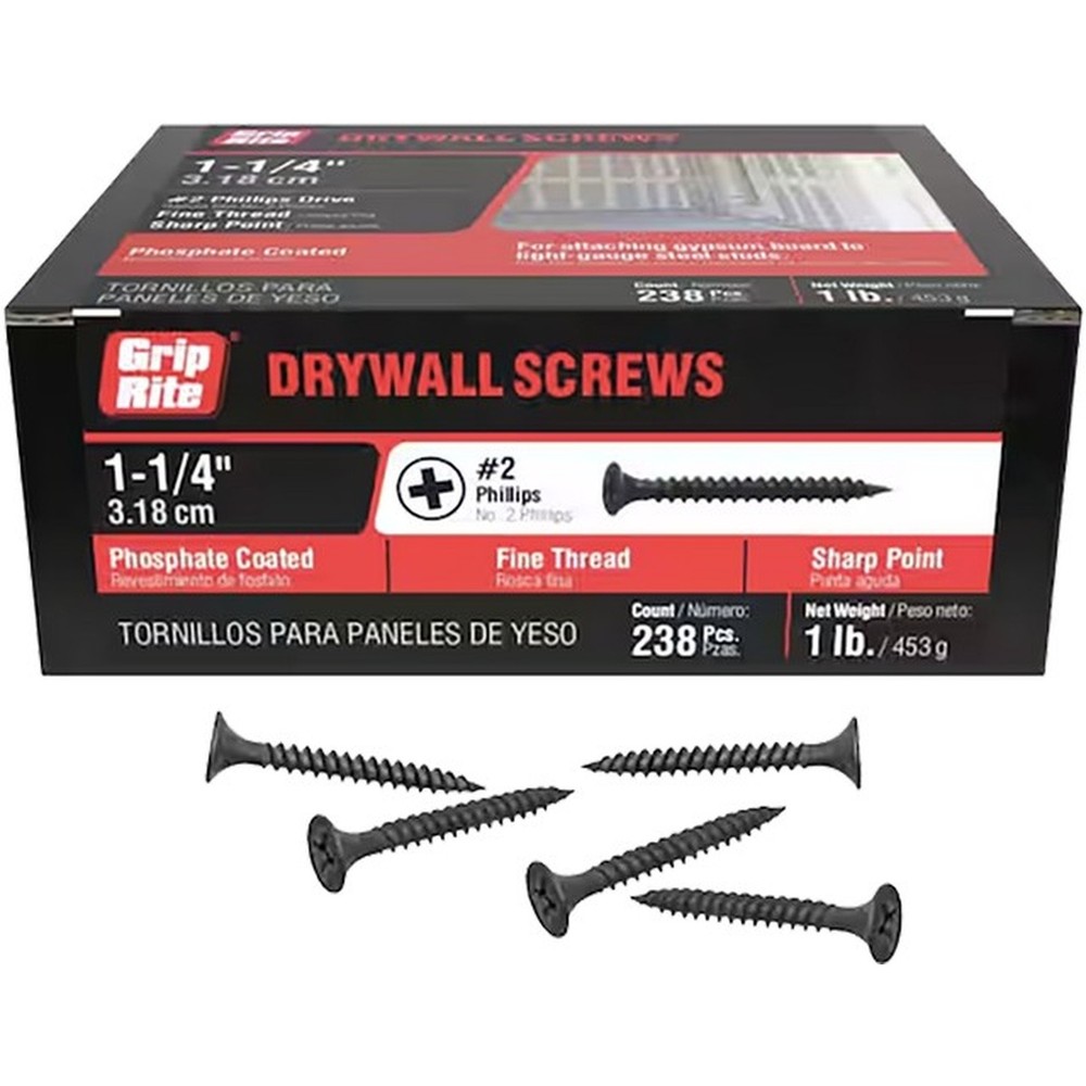 PrimeSource 114DWS1 1lb 1-1/4″ Fine Drywall Screw-1PK