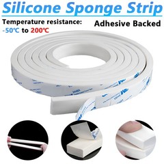 Silicone Sponge Strip Adhesive Backed White Square Sealing Strip 2mm-50mm
