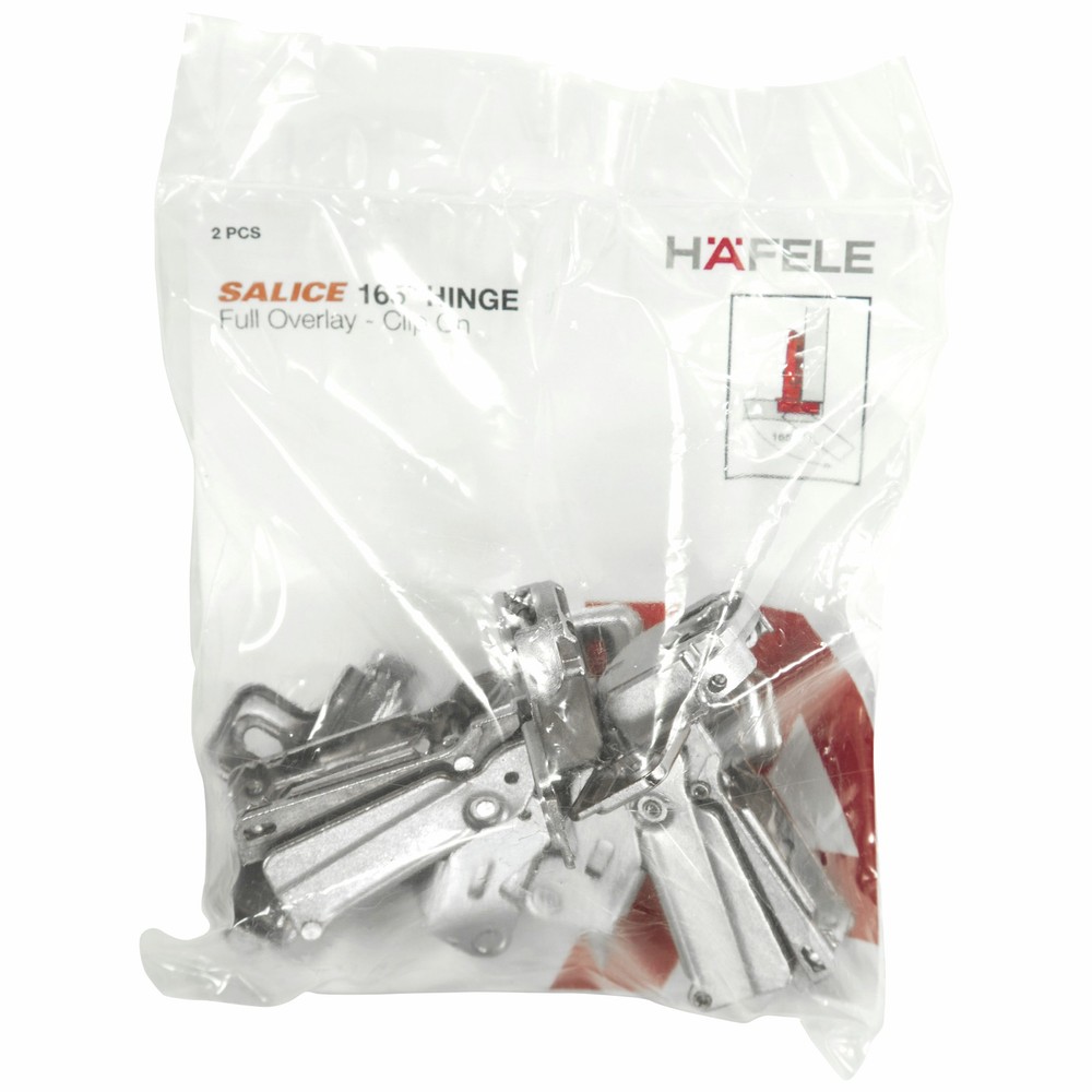 Hafele Salice 165° Hinge Full Overlay Clip On – 1 Pair