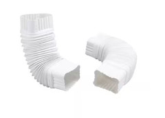 White 3×4 in Downspout Flex Elbow Gutter Drain Extension Adjustable