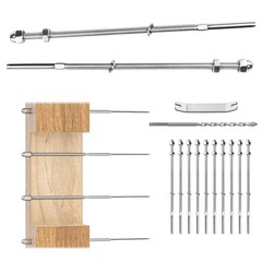 Muzata 10 Pack 1/8″ Cable Railing Hardware For 6"x6" Post, Silver