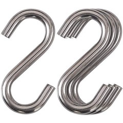 4 Pack Heavy-Duty 304 Stainless Steel S Hooks 3.3 Inch Industrial Utility Hooks