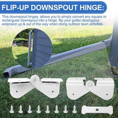 Gutter Downspout Hinge, 6Pcs Extension Flip-Up Installation White