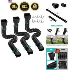 3 Pack Rain Gutter Downspout Extensions Flexible,Downspout Diverter Extendabl…