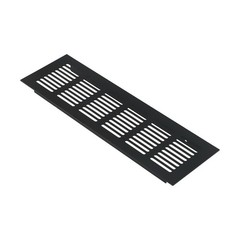 Black-Alloy Rectangular Air Vent Grille Ventilation Cover For-Cabinets Wardrobes