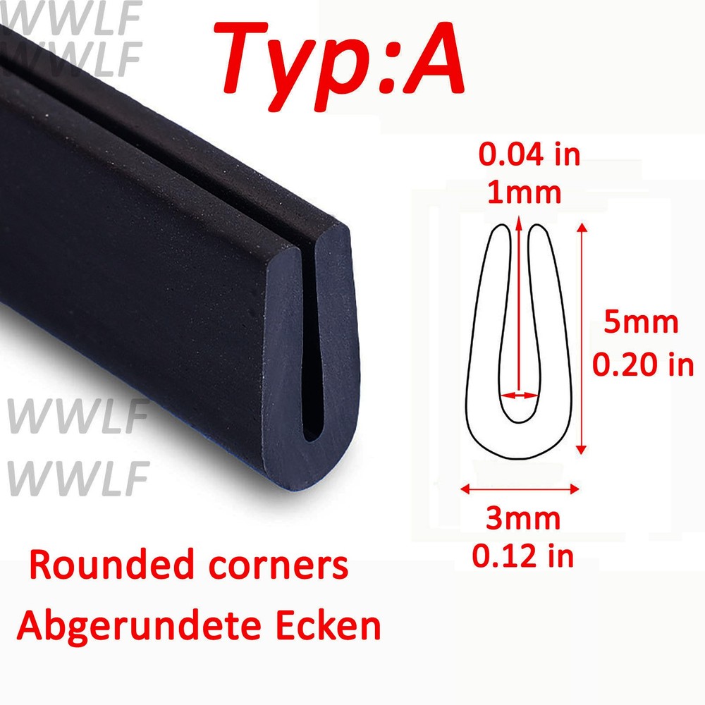 Flexible U Channel Rubber Edge Trim Seal Protector Guard For Metal Glass CarDoor