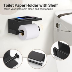 Lairuier 5-Piece Black Bathroom Hardware Set Sus304 Stainless Steel Bathroom